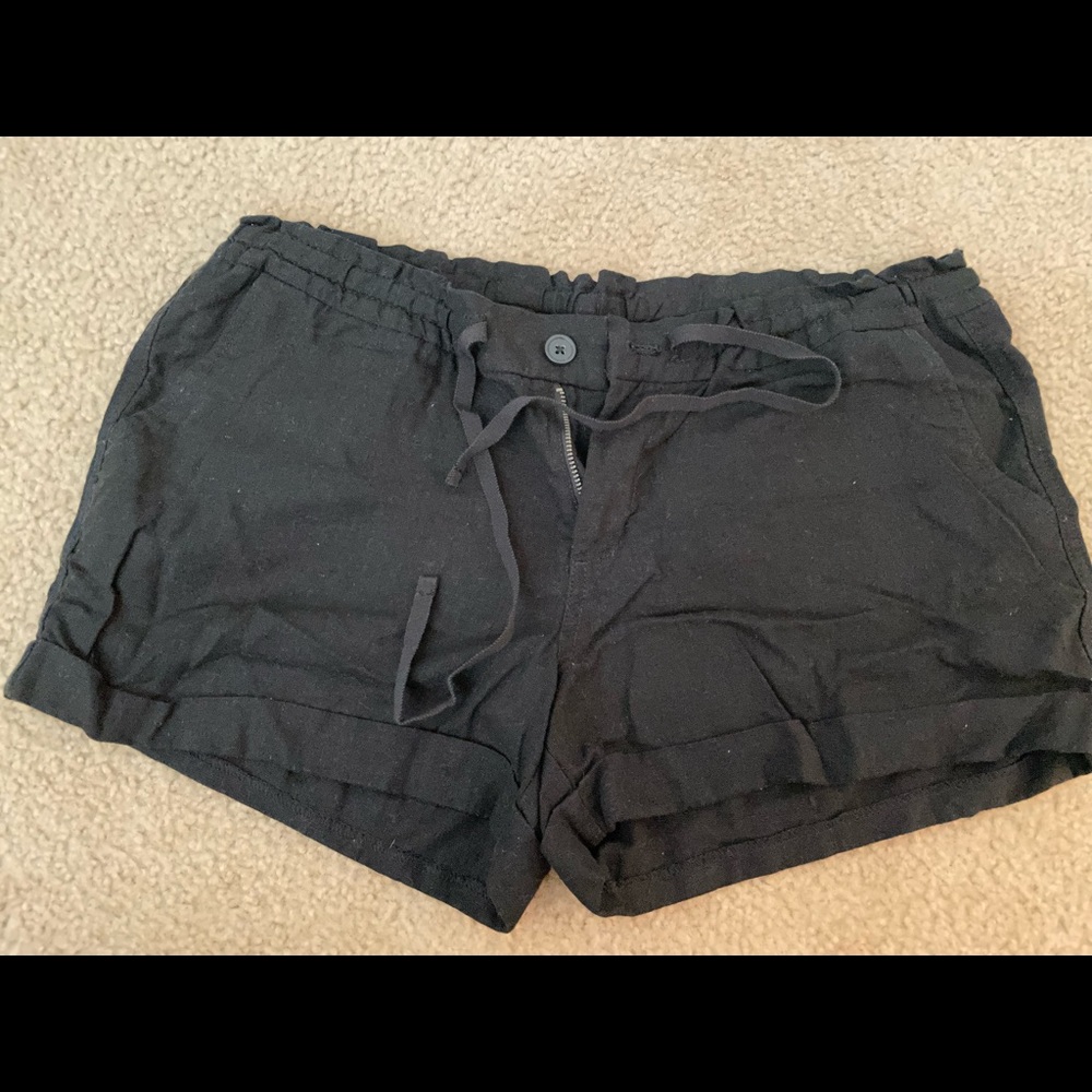 Black Women's Drawstring Lounge Shorts